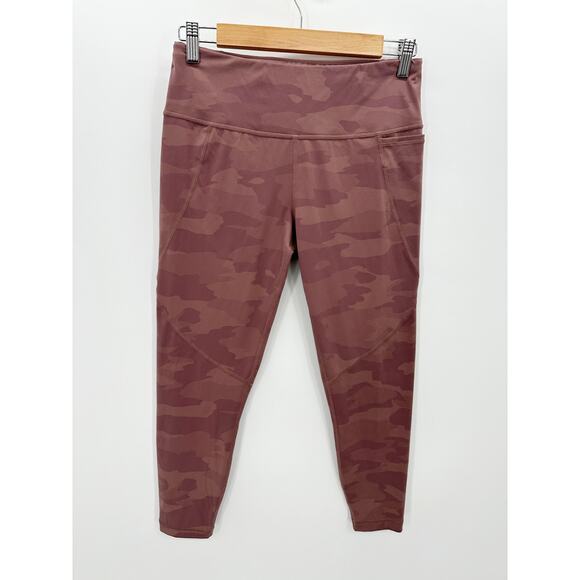 Sweaty Betty Power Pocket Workout Leggings In Pink Tonal Camo Print US 8-10 M - Picture 1 of 10